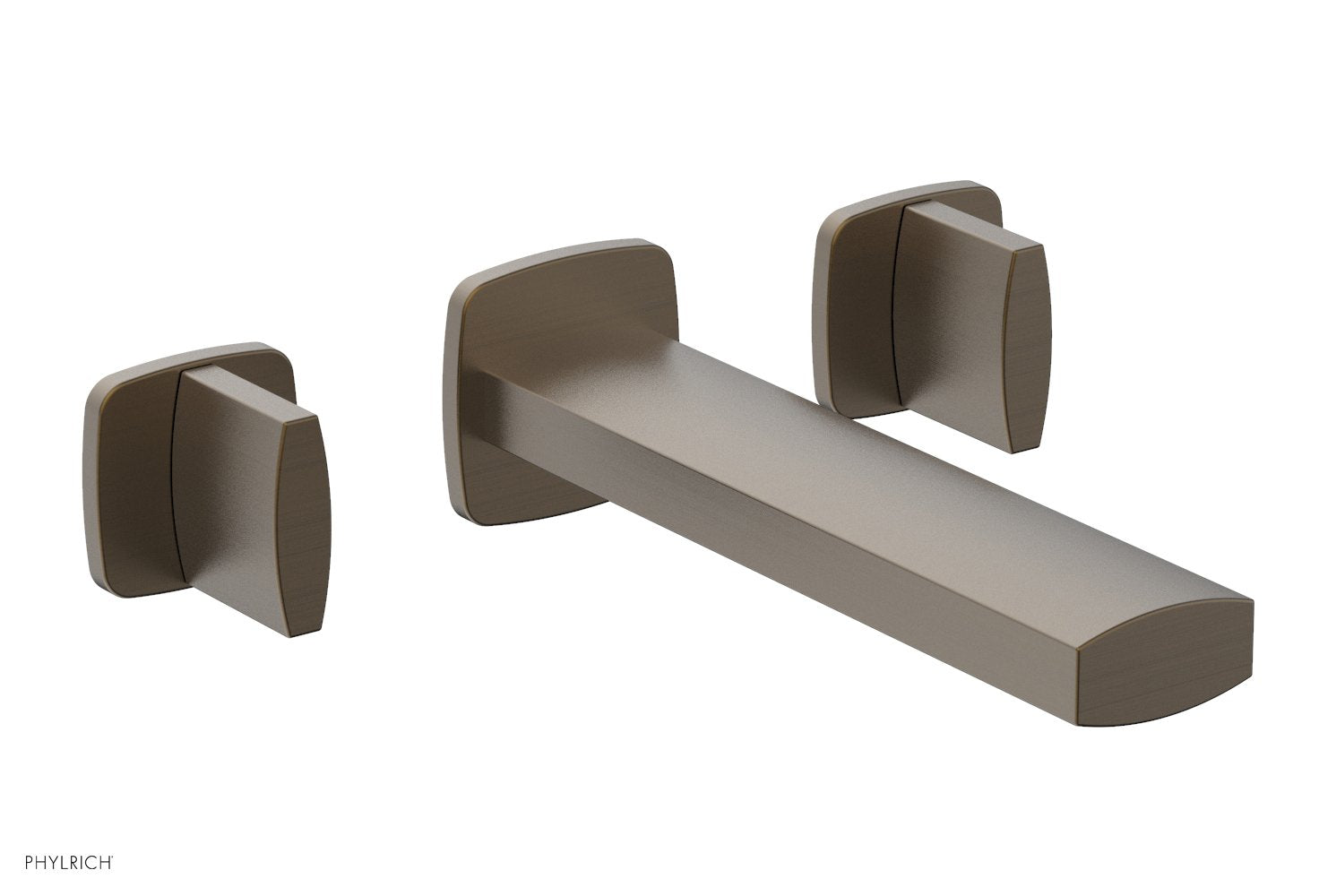 RADI Wall Lavatory Set   Blade Handles by Phylrich - Old English Brass