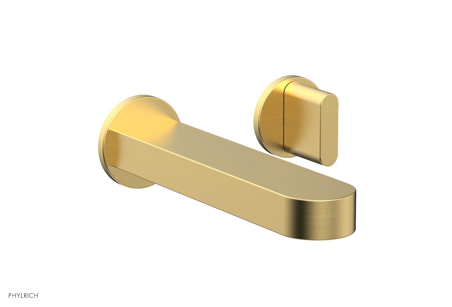 ROND Single Handle Wall Lavatory Set   Blade Handles by Phylrich - Satin Chrome