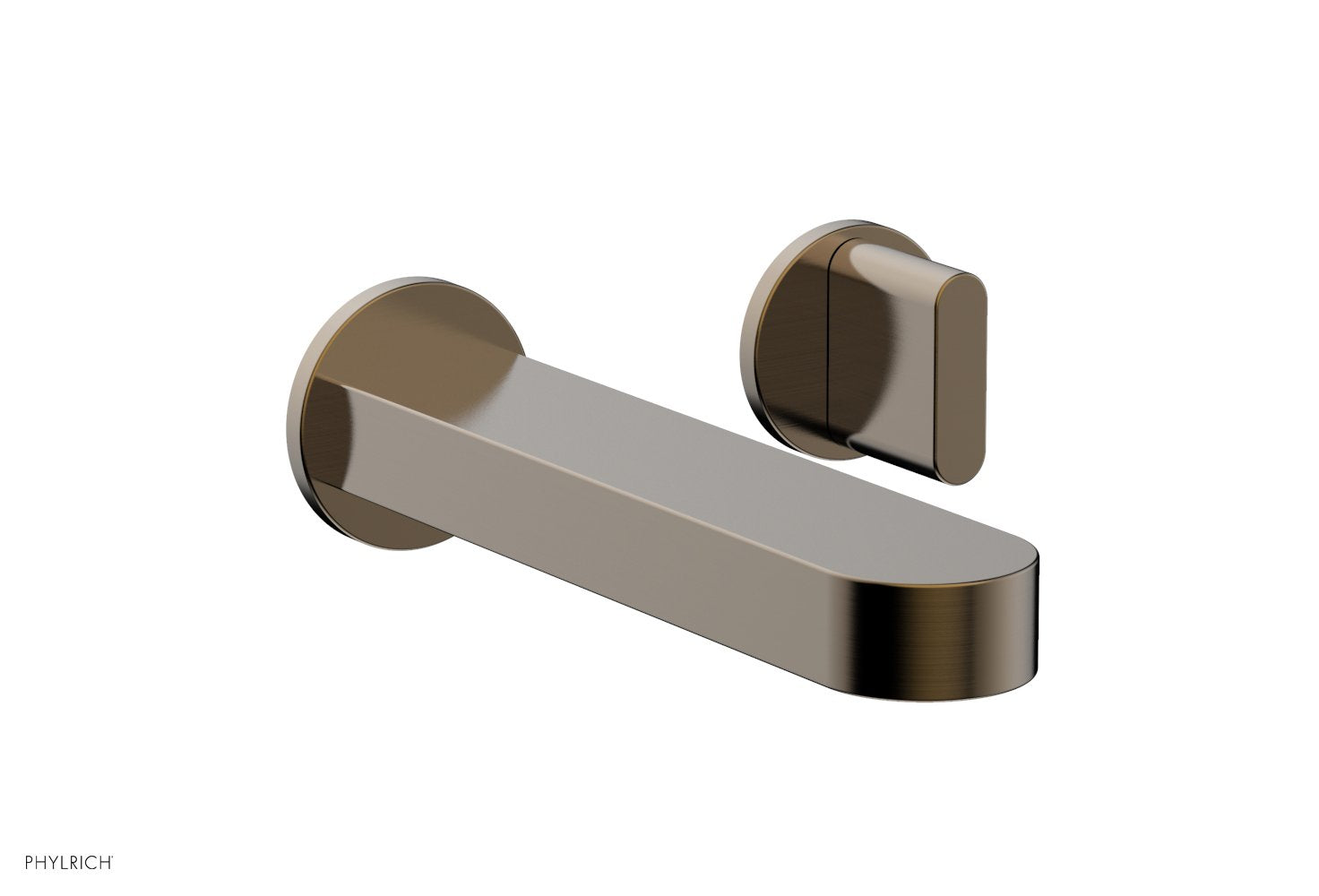 ROND Single Handle Wall Lavatory Set   Blade Handles by Phylrich - Satin Brass