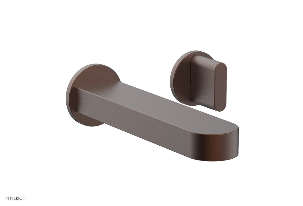 ROND Single Handle Wall Lavatory Set   Blade Handles by Phylrich - Weathered Copper