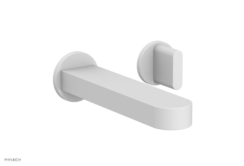 ROND Single Handle Wall Lavatory Set   Blade Handles by Phylrich - Satin White
