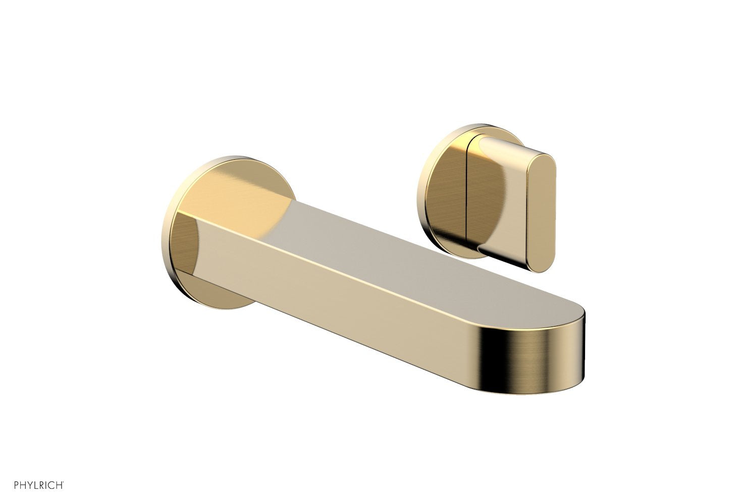 ROND Single Handle Wall Lavatory Set   Blade Handles by Phylrich - Matte Black