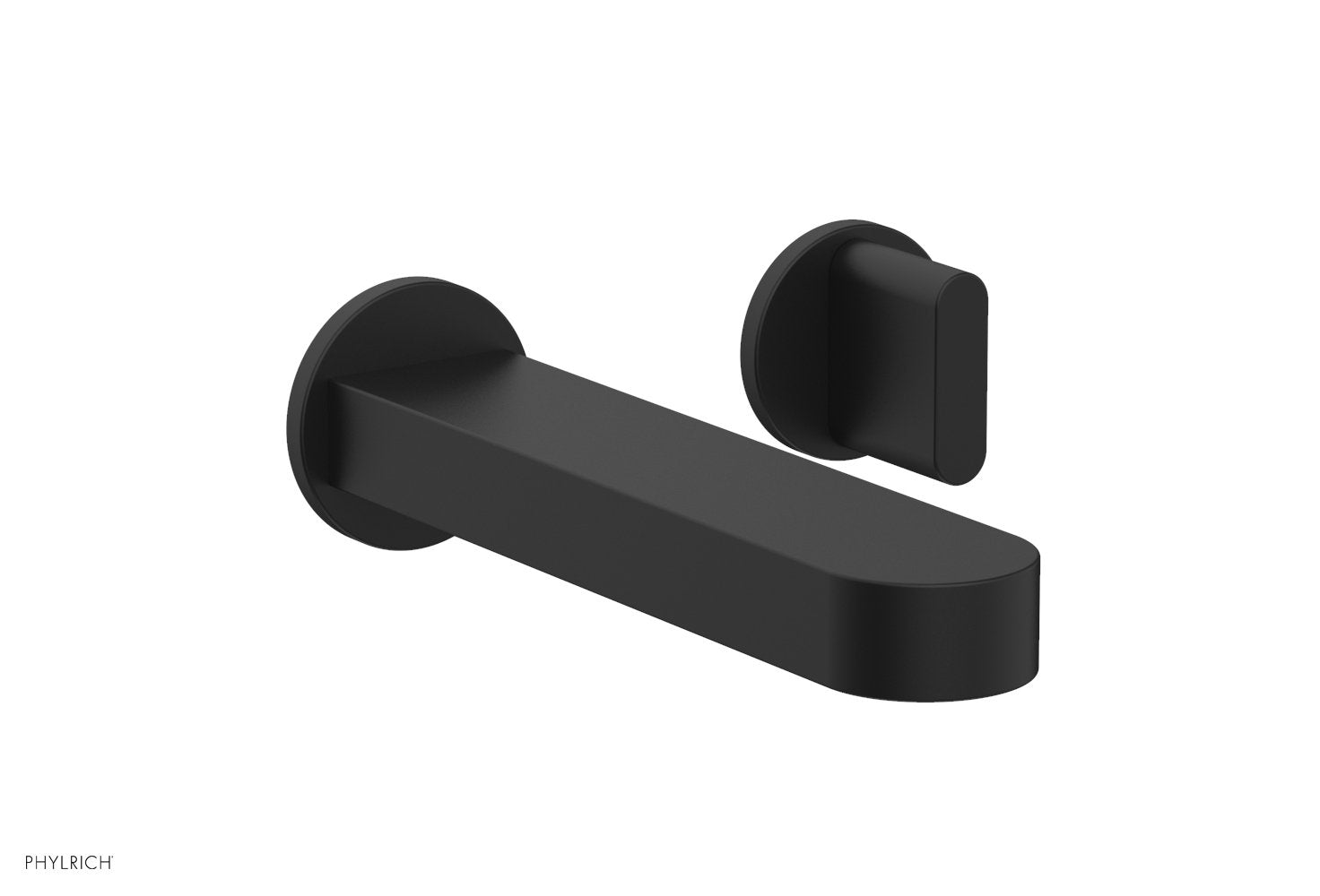 ROND Single Handle Wall Lavatory Set   Blade Handles by Phylrich - Satin Nickel