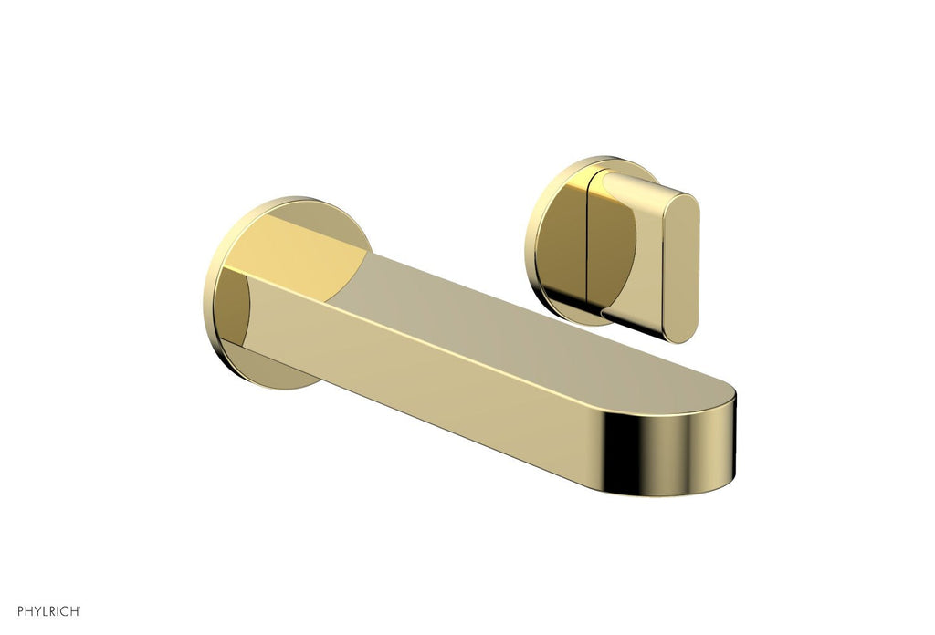 ROND Single Handle Wall Lavatory Set   Blade Handles by Phylrich - French Brass