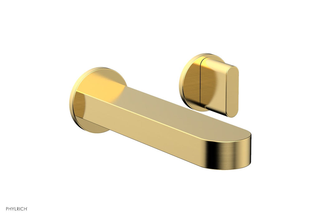 ROND Single Handle Wall Lavatory Set   Blade Handles by Phylrich - Burnished Gold