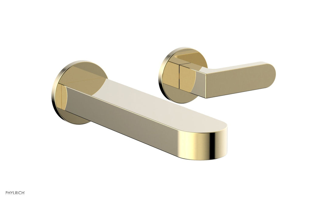 ROND Single Handle Wall Lavatory Set   Lever Handles by Phylrich - Polished Brass Uncoated