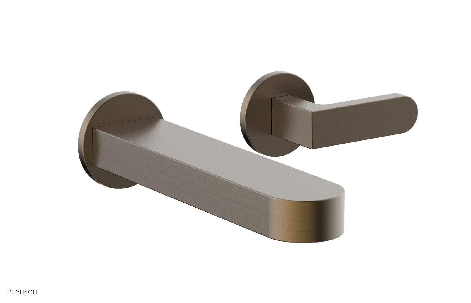 ROND Single Handle Wall Lavatory Set   Lever Handles by Phylrich - Old English Brass