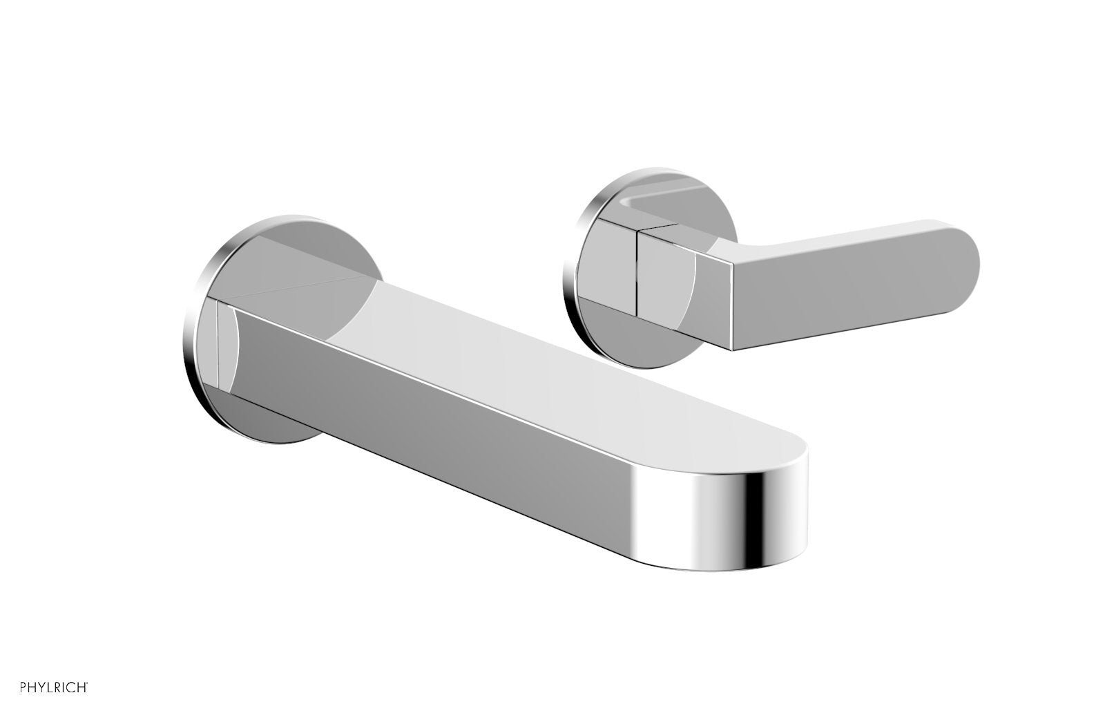 ROND Single Handle Wall Lavatory Set   Lever Handles by Phylrich - Satin Brass