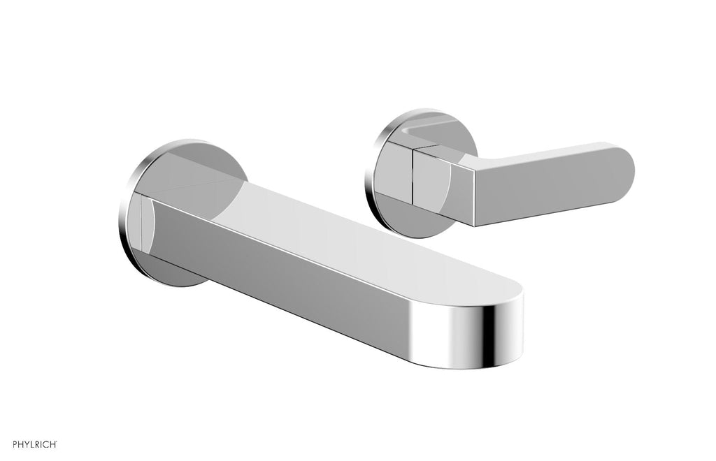 ROND Single Handle Wall Lavatory Set   Lever Handles by Phylrich - Satin Brass