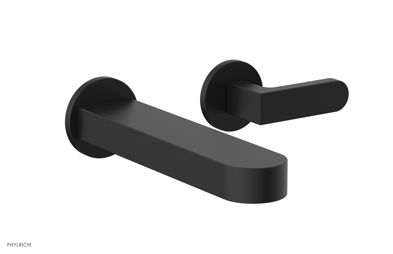 ROND Single Handle Wall Lavatory Set   Lever Handles by Phylrich - Satin Nickel