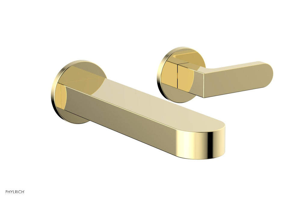 ROND Single Handle Wall Lavatory Set   Lever Handles by Phylrich - French Brass
