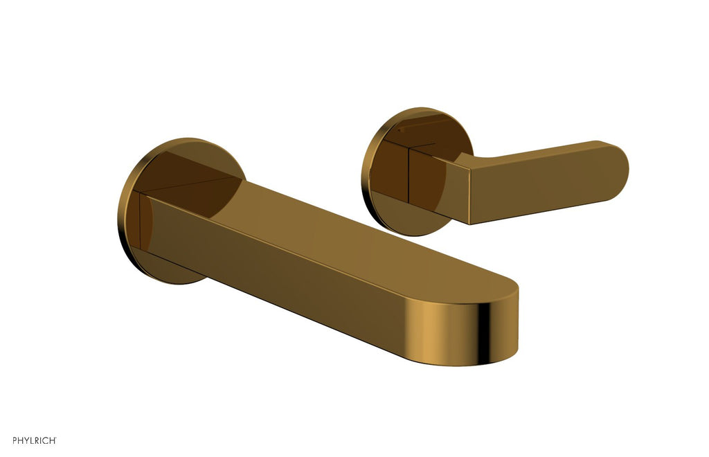 ROND Single Handle Wall Lavatory Set   Lever Handles by Phylrich - Polished Gold