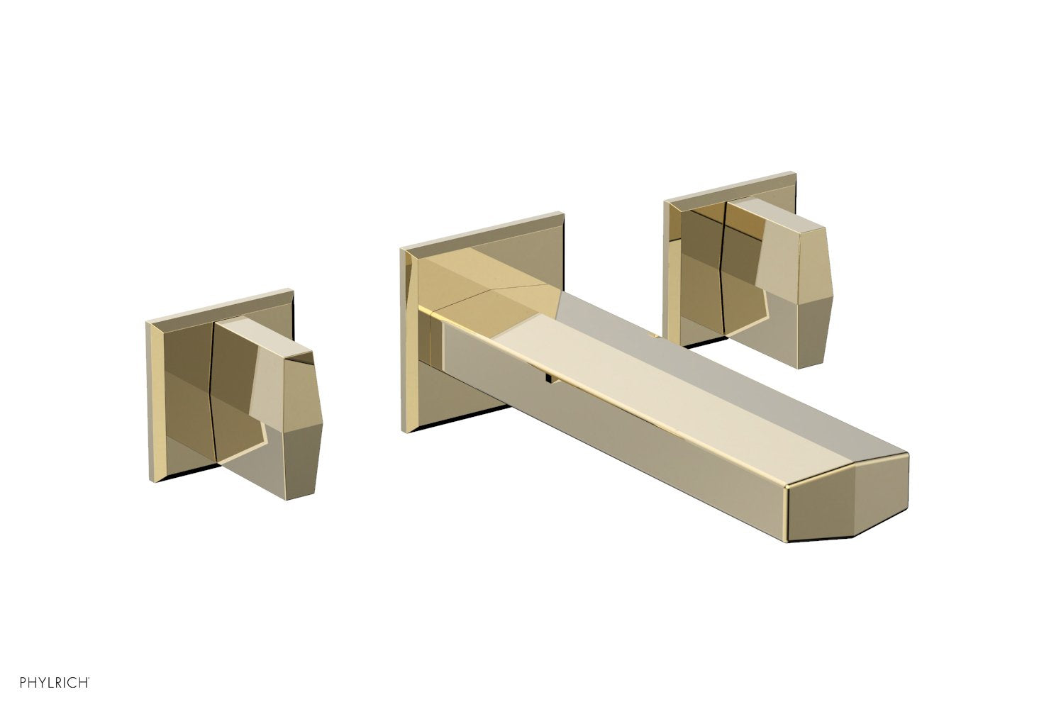 DIAMA Wall Lavatory Set   Blade Handles by Phylrich - Polished Brass Uncoated