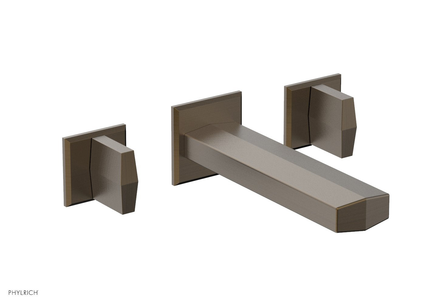 DIAMA Wall Lavatory Set   Blade Handles by Phylrich - Old English Brass