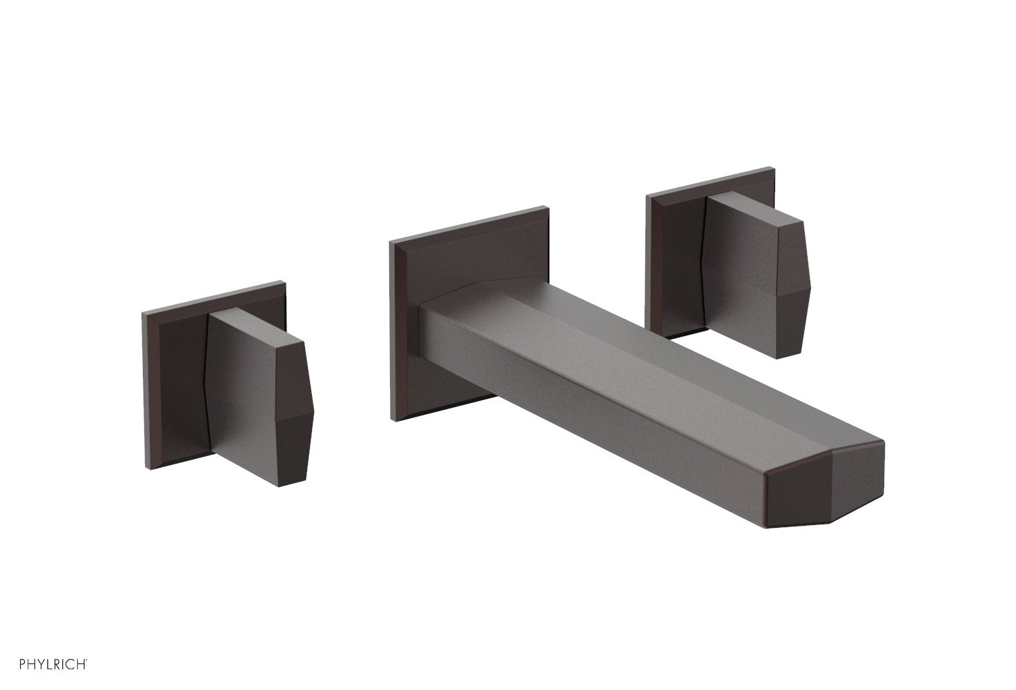 DIAMA Wall Lavatory Set   Blade Handles by Phylrich - Weathered Copper