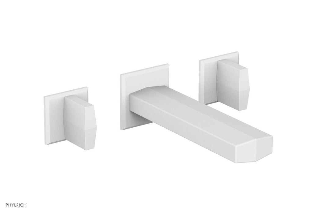 DIAMA Wall Lavatory Set   Blade Handles by Phylrich - Satin White