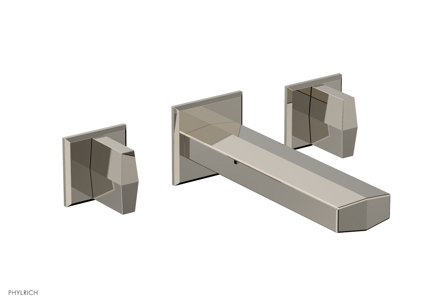 DIAMA Wall Lavatory Set   Blade Handles by Phylrich - Satin Nickel