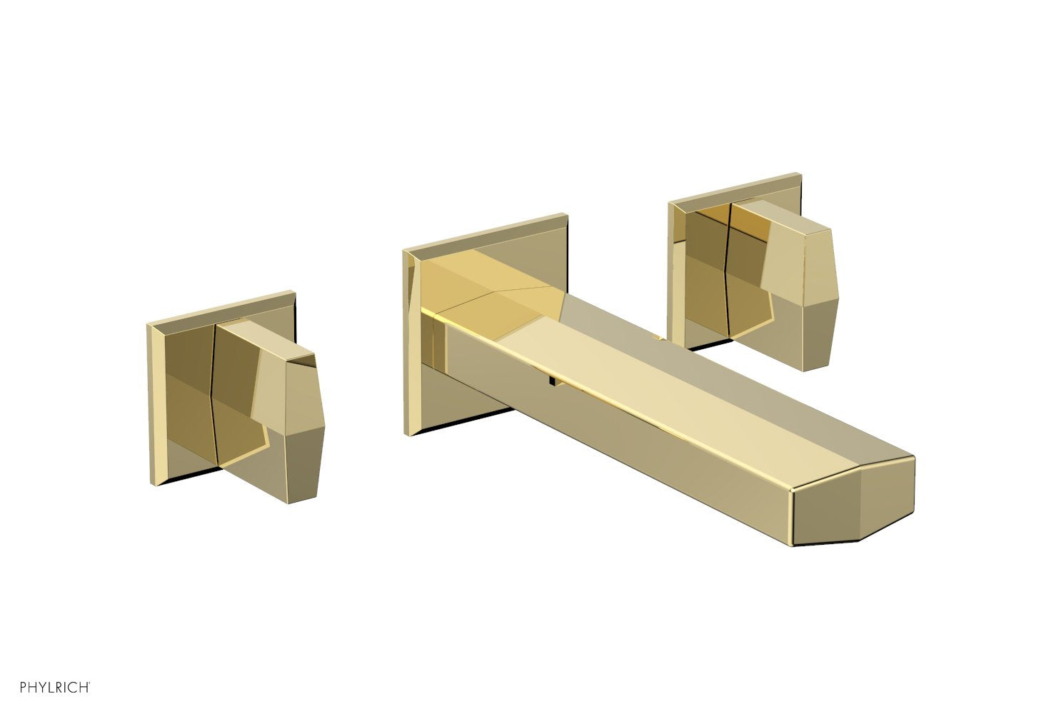 DIAMA Wall Lavatory Set   Blade Handles by Phylrich - Polished Gold