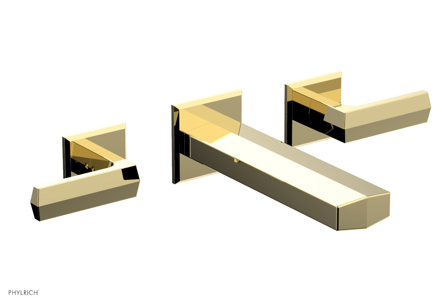 DIAMA Wall Lavatory Set   Lever Handles by Phylrich - Satin Gold