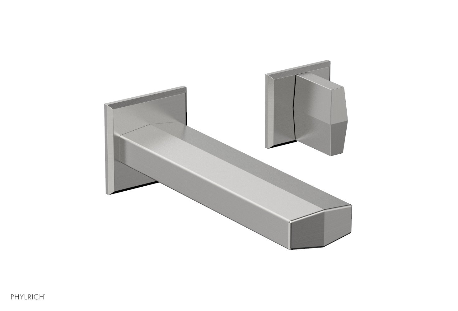 DIAMA Single Handle Wall Lavatory Set   Blade Handles by Phylrich - Pewter