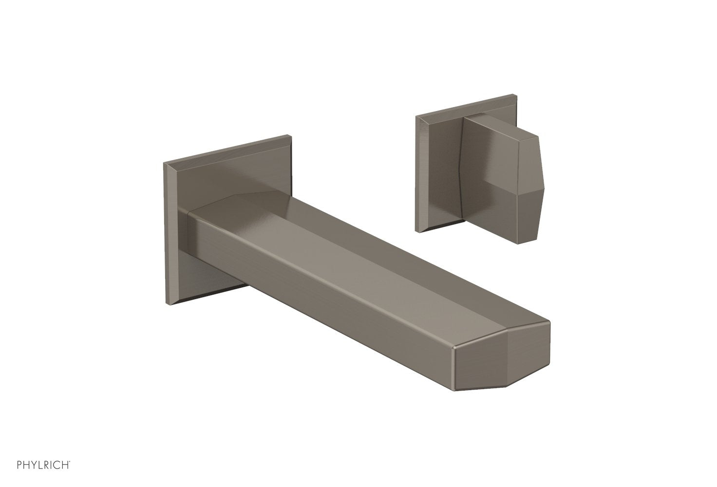 DIAMA Single Handle Wall Lavatory Set   Blade Handles by Phylrich - Burnished Nickel