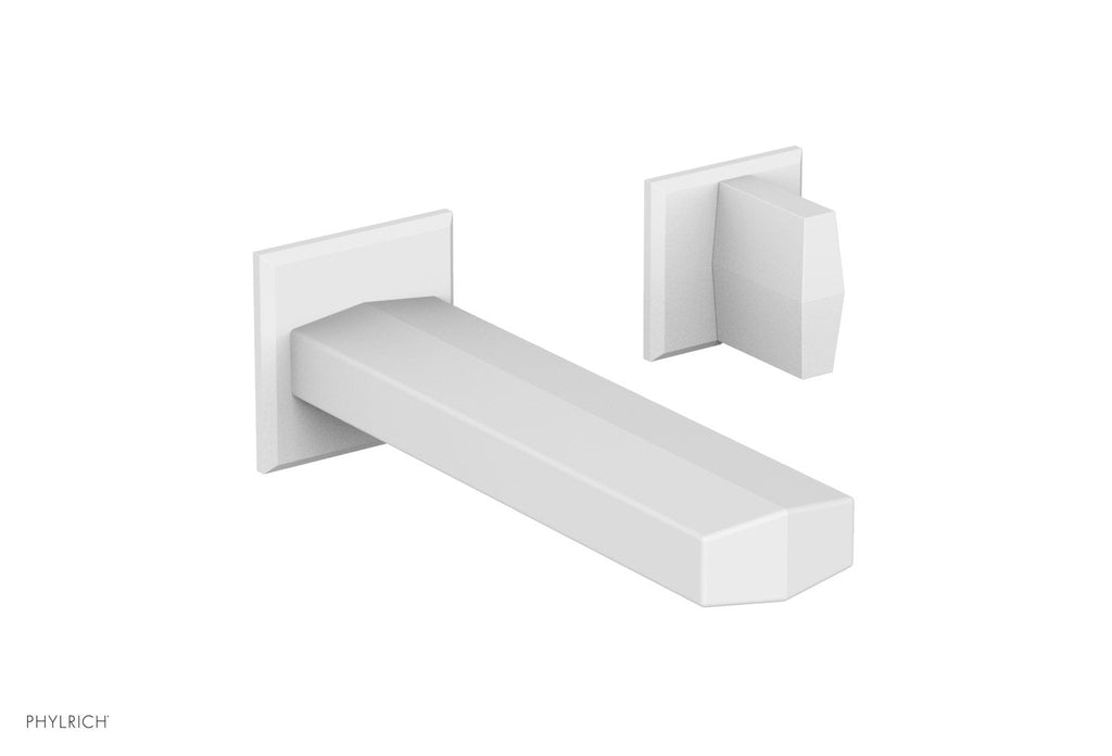 DIAMA Single Handle Wall Lavatory Set   Blade Handles by Phylrich - Satin White