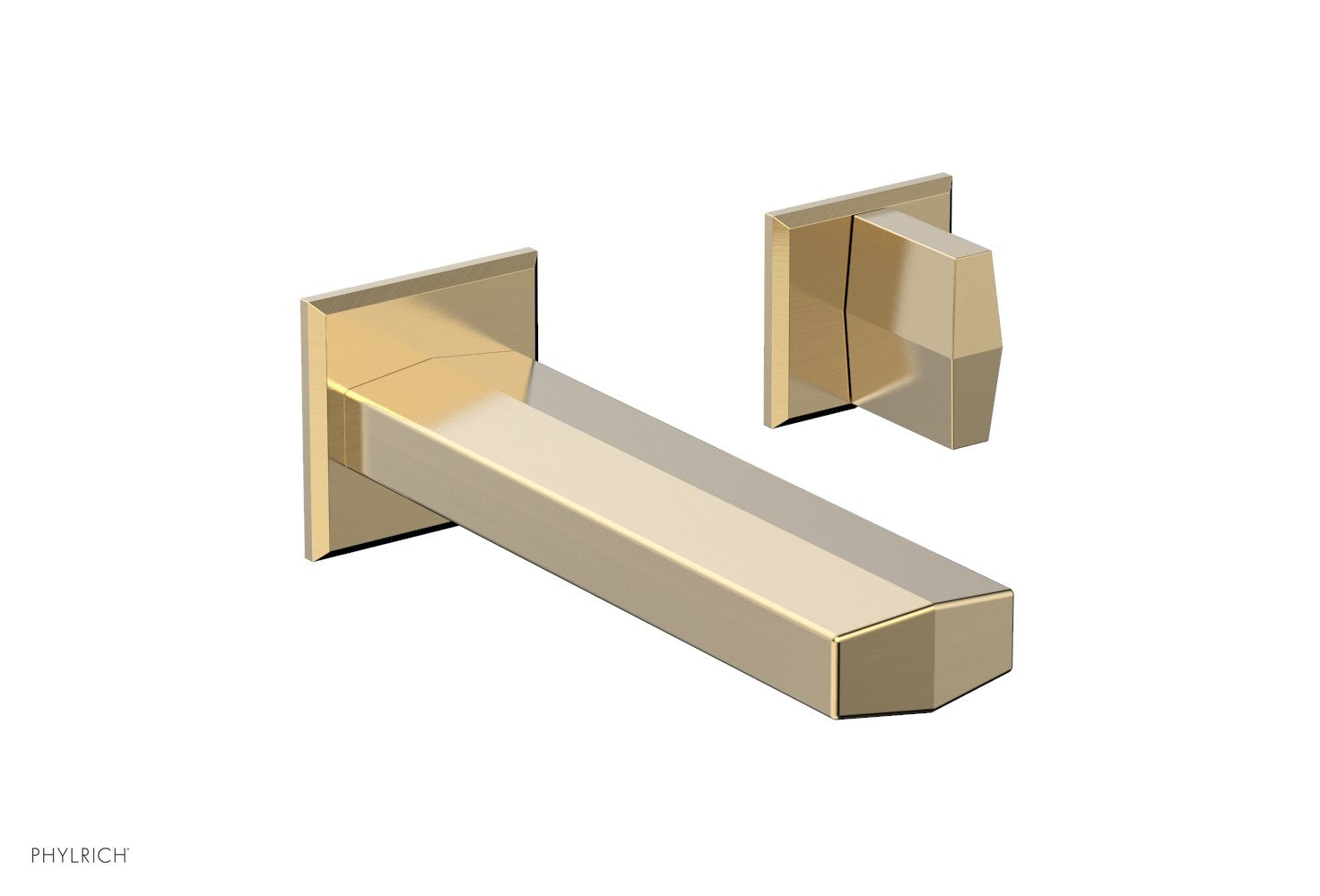 DIAMA Single Handle Wall Lavatory Set   Blade Handles by Phylrich - Polished Nickel