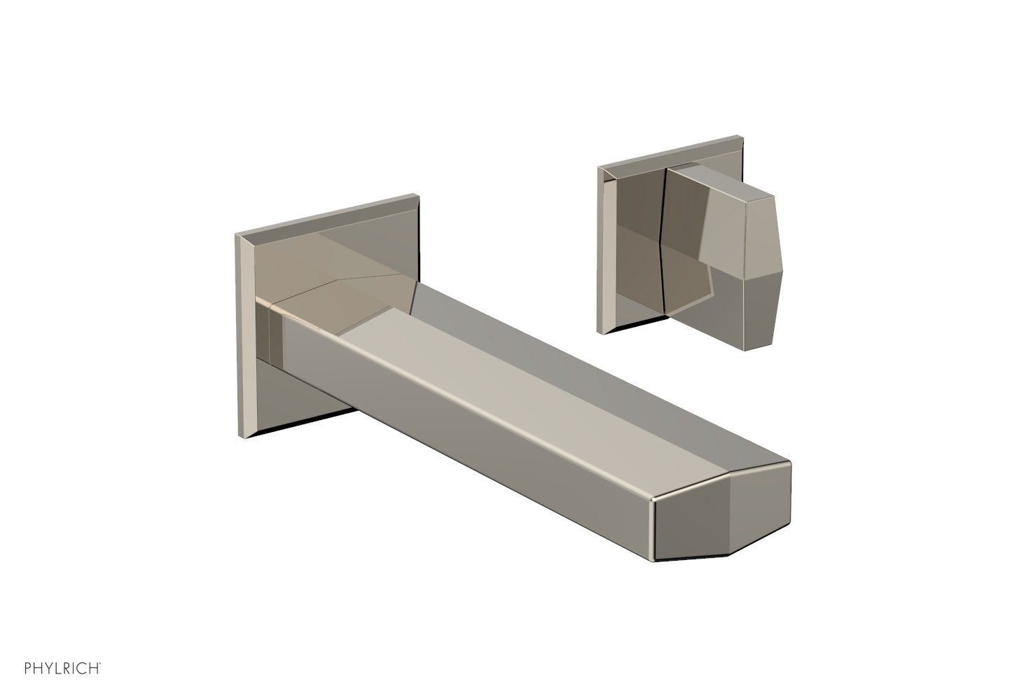 DIAMA Single Handle Wall Lavatory Set   Blade Handles by Phylrich - Matte Black