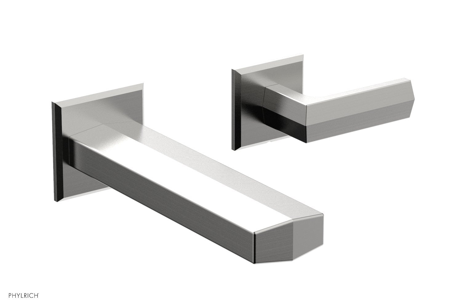 DIAMA Single Handle Wall Lavatory Set   Lever Handles by Phylrich - Satin Chrome