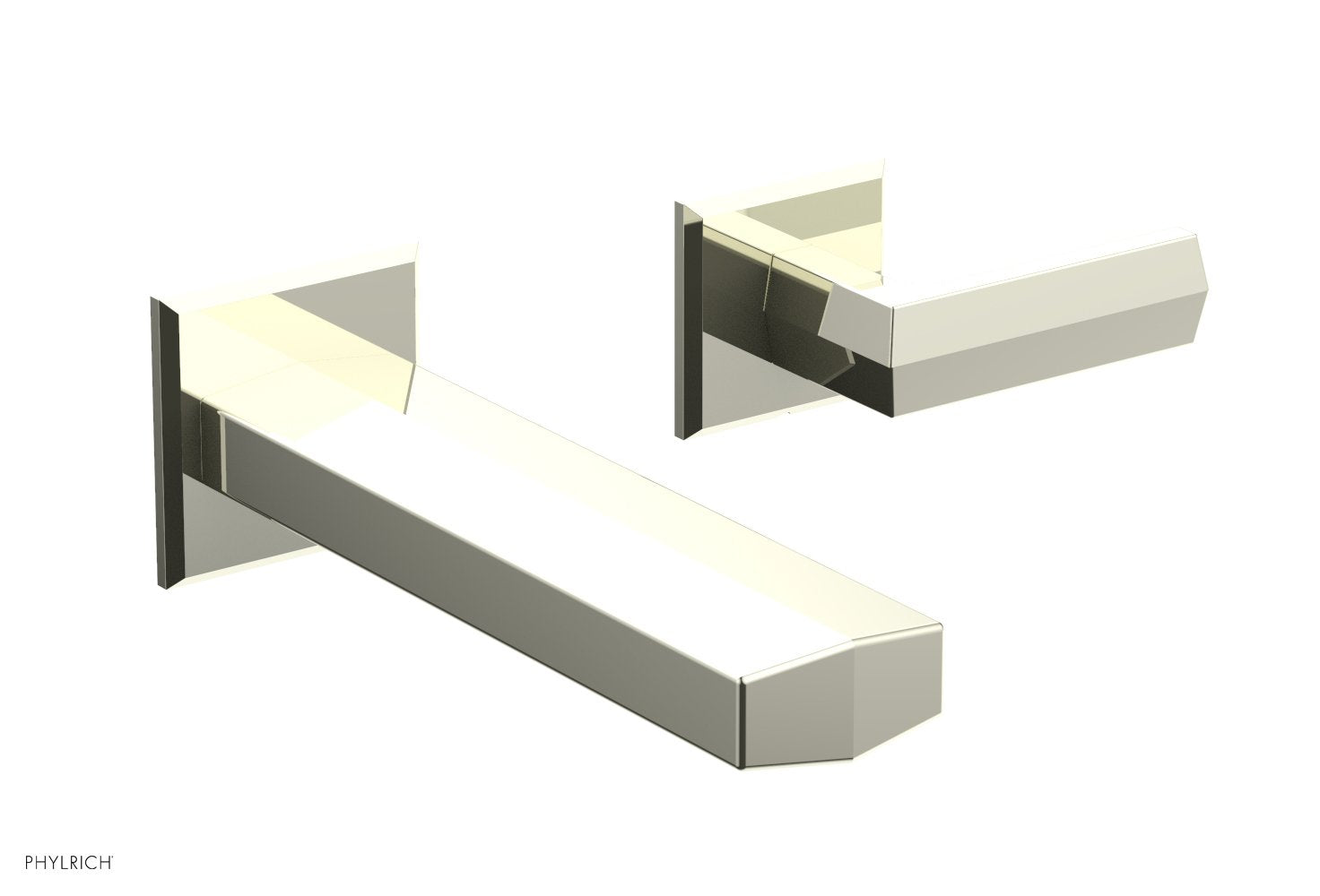 DIAMA Single Handle Wall Lavatory Set   Lever Handles by Phylrich - Burnished Nickel