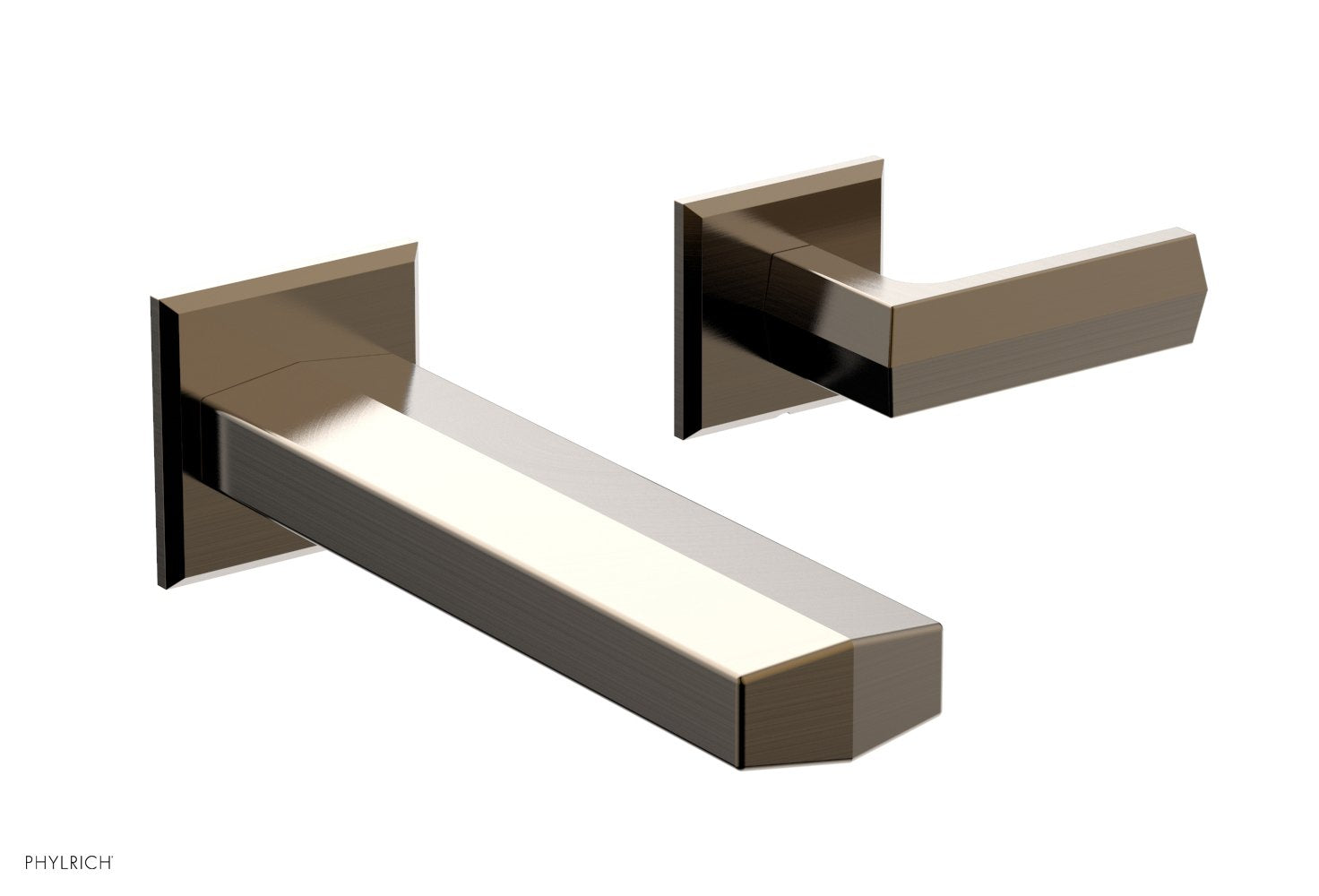 DIAMA Single Handle Wall Lavatory Set   Lever Handles by Phylrich - Antique Brass