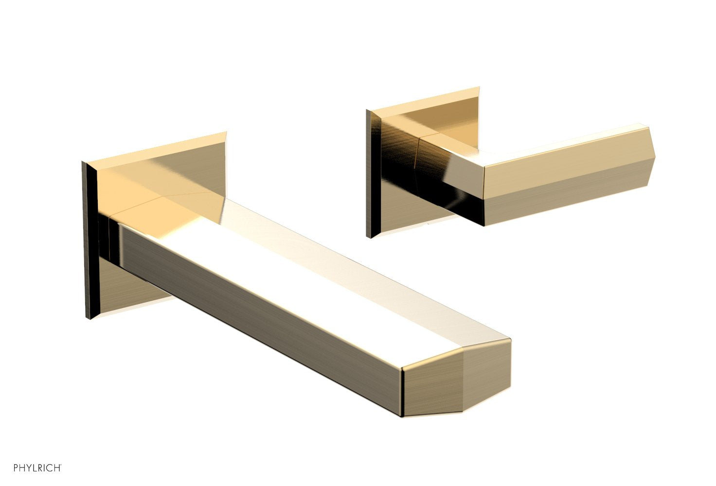 DIAMA Single Handle Wall Lavatory Set   Lever Handles by Phylrich - Matte Black