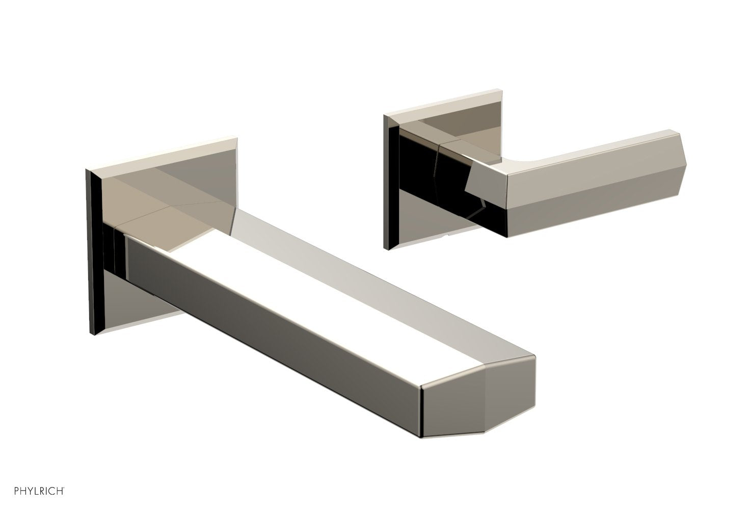 DIAMA Single Handle Wall Lavatory Set   Lever Handles by Phylrich - Satin Nickel