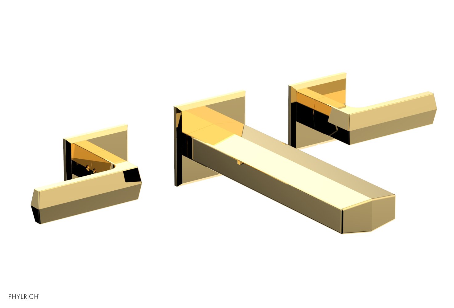 DIAMA Wall Tub Set   Lever Handles by Phylrich - Polished Gold