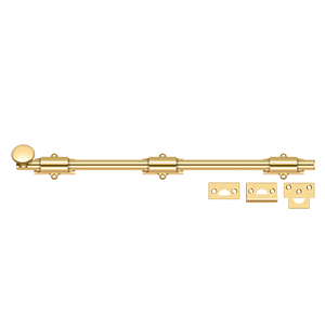 Bolts Surface HD Bolt by Deltana - 18" - PVD Polished Brass - New York Hardware