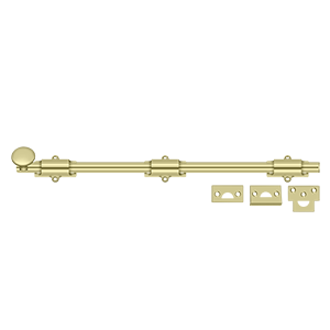 Bolts Surface HD Bolt by Deltana - 18" - Unlacquered Brass - New York Hardware