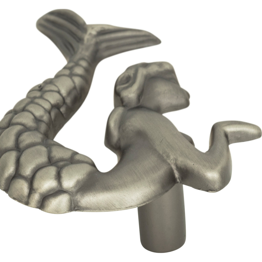 Mermaid Knob Left by Atlas - 2-1/2" - Pewter - New York Hardware