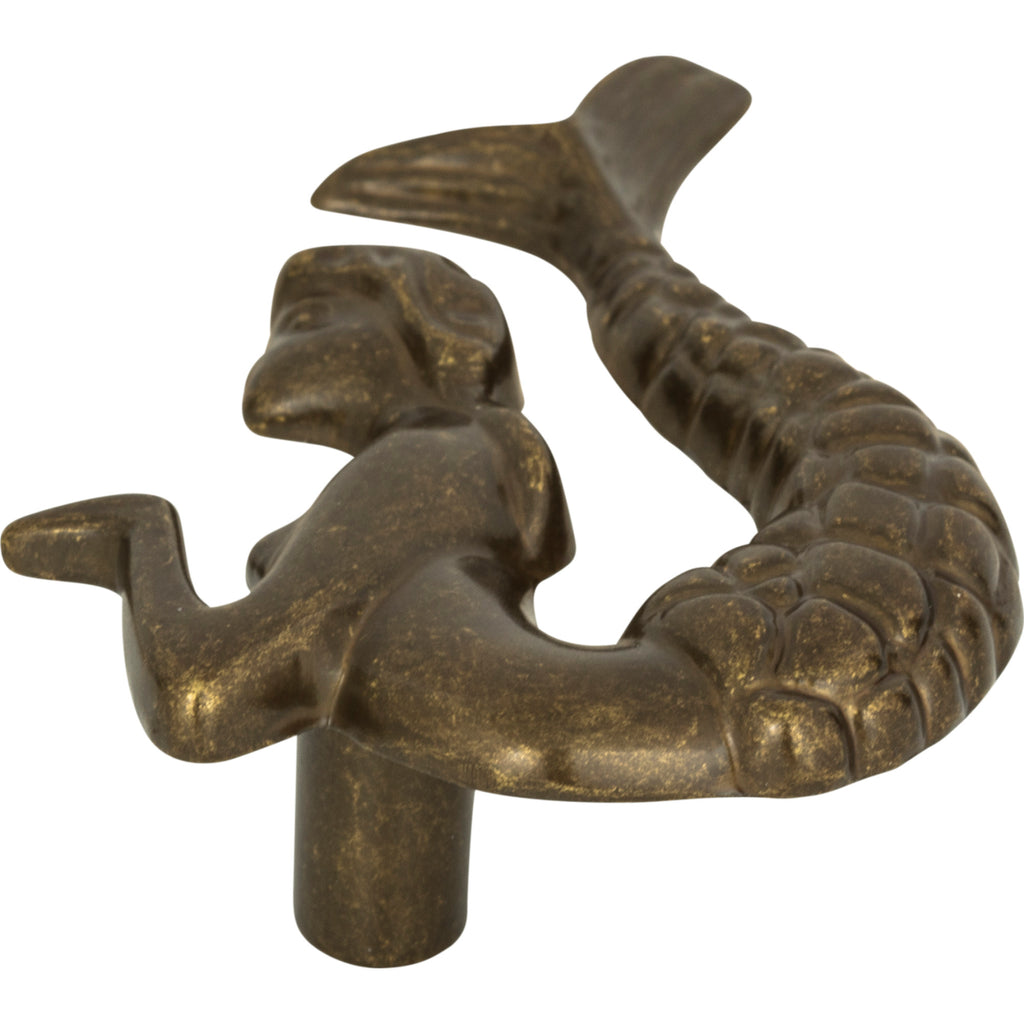 Mermaid Knob Right  by Atlas - 2-1/2" - Burnished Bronze - New York Hardware