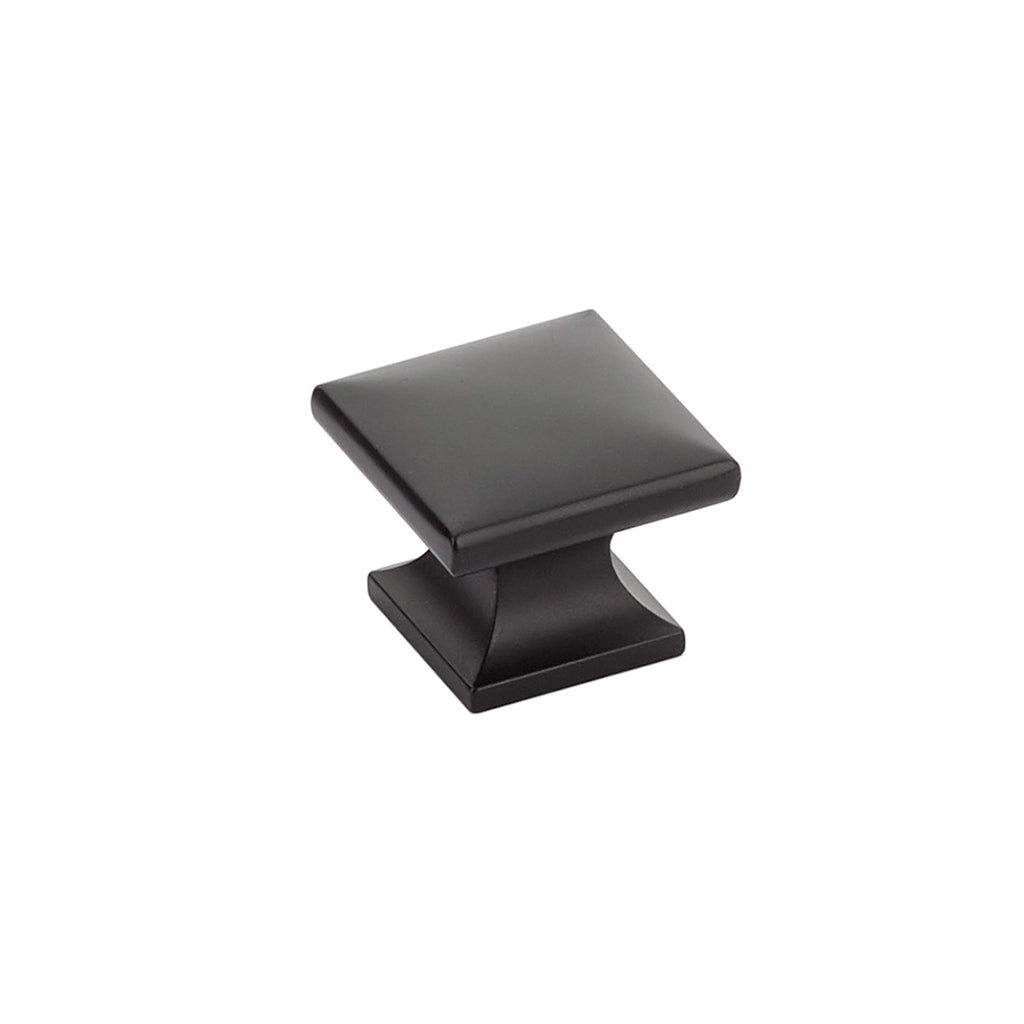 Northport Smooth Square Knob by Schaub - Matte Black - New York Hardware