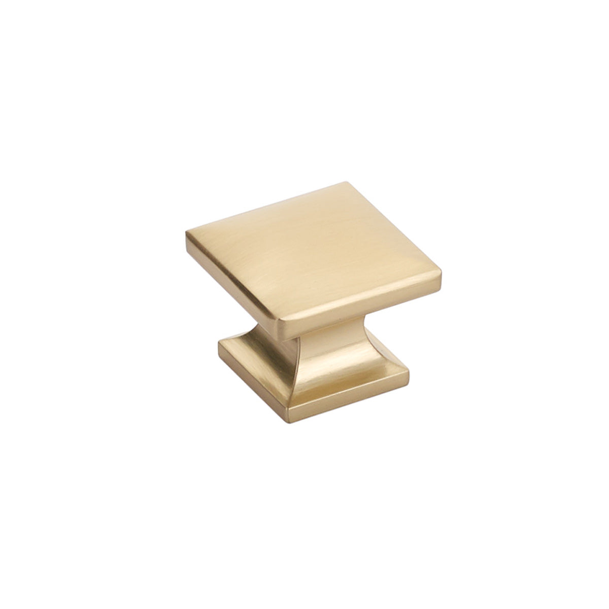 Northport Smooth Square Knob by Schaub - Signature Satin Brass - New York Hardware