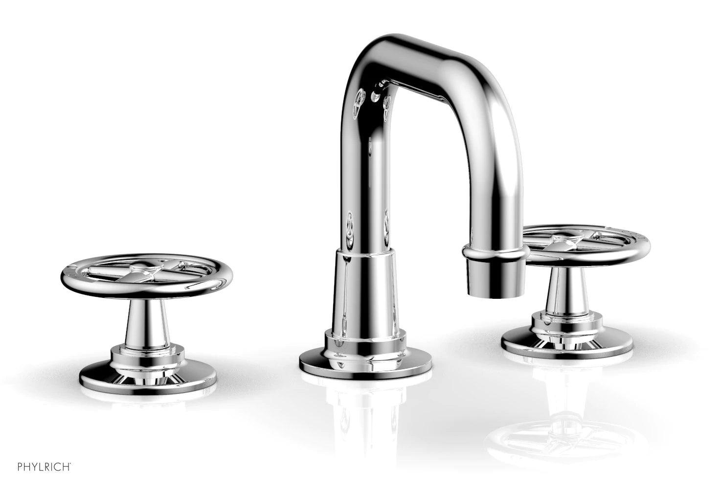 WORKS Widespread Faucet Low Spout with Cross Handles by Phylrich - New York Hardware
