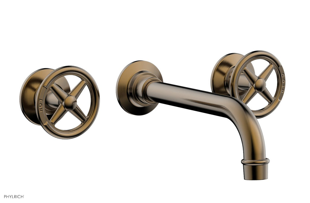 WORKS Wall Tub Set   Cross Handles by Phylrich - Antique Bronze