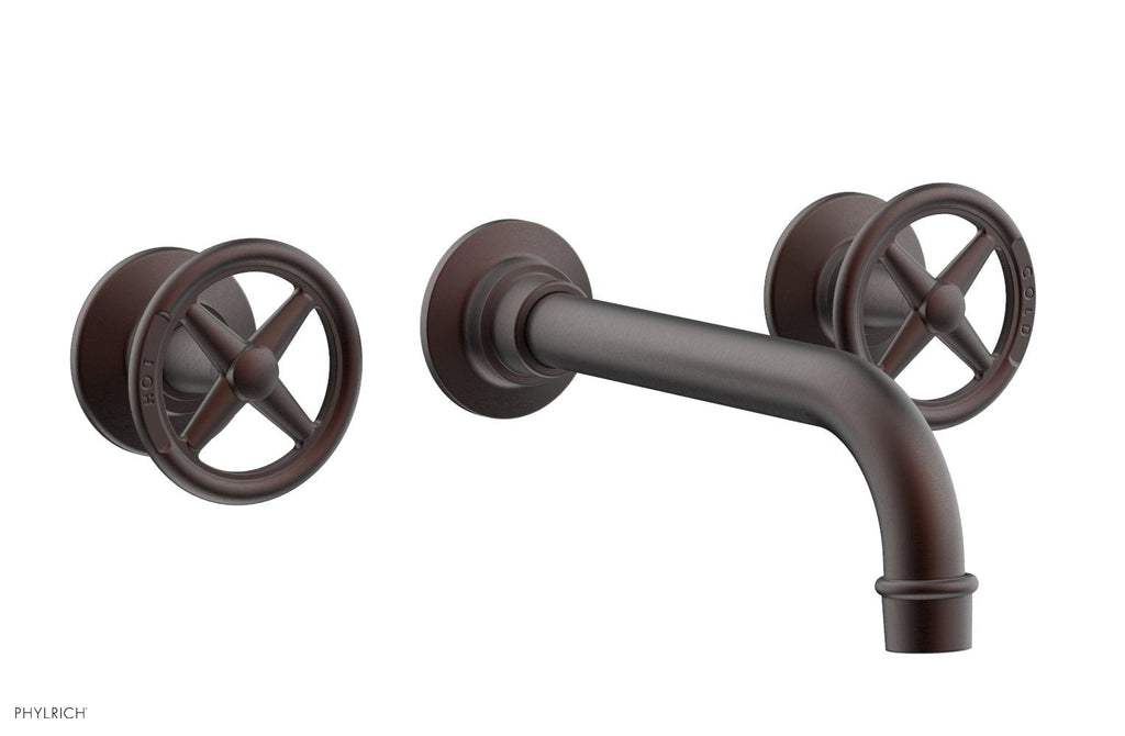 WORKS Wall Lavatory Set   Cross Handles by Phylrich - Weathered Copper