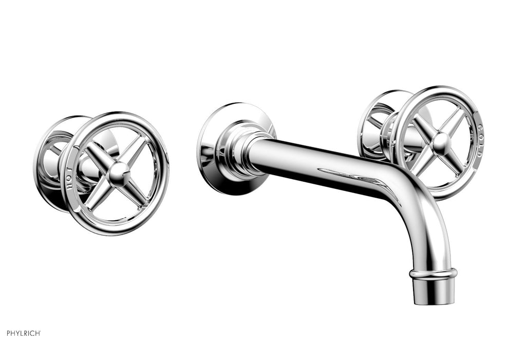 WORKS Wall Tub Set   Cross Handles by Phylrich - Satin Brass