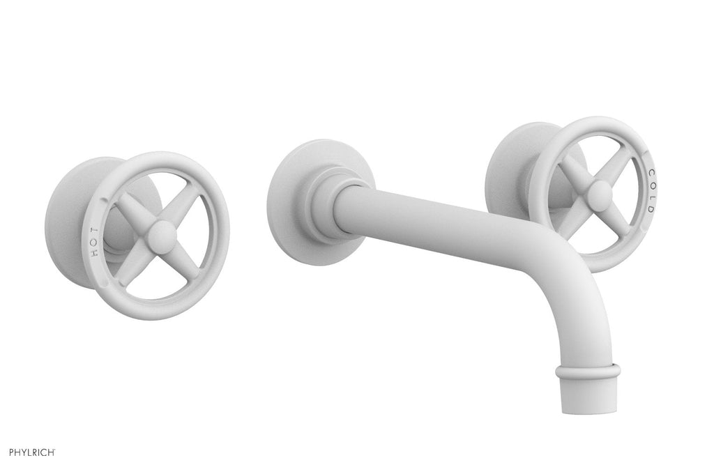 WORKS Wall Tub Set   Cross Handles by Phylrich - Satin White