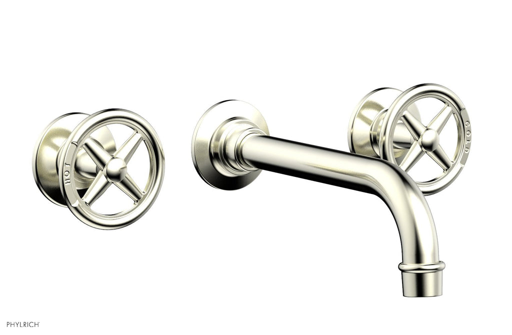 WORKS Wall Tub Set   Cross Handles by Phylrich - Polished Brass