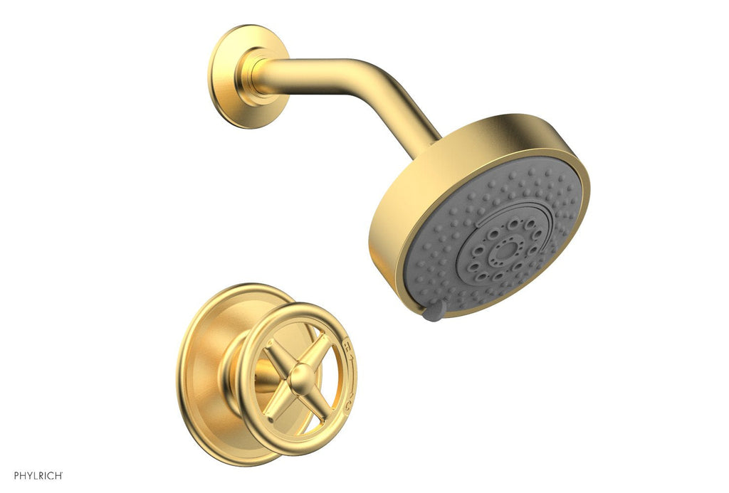 WORKS Pressure Balance Shower Set   Cross Handle by Phylrich - Pewter