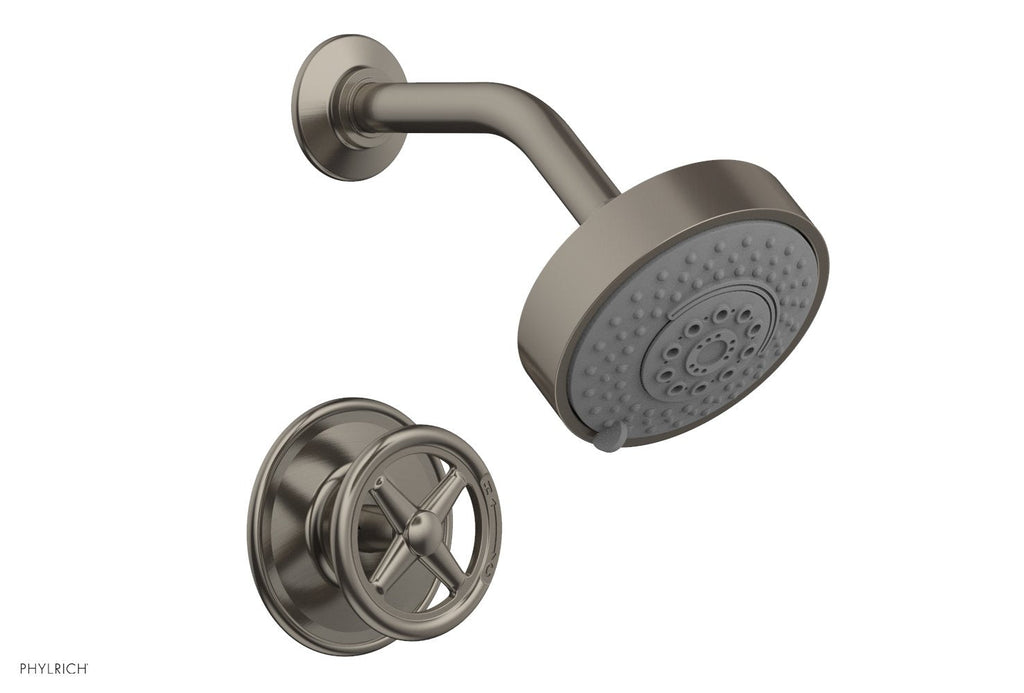 WORKS Pressure Balance Shower Set   Cross Handle by Phylrich - Burnished Nickel