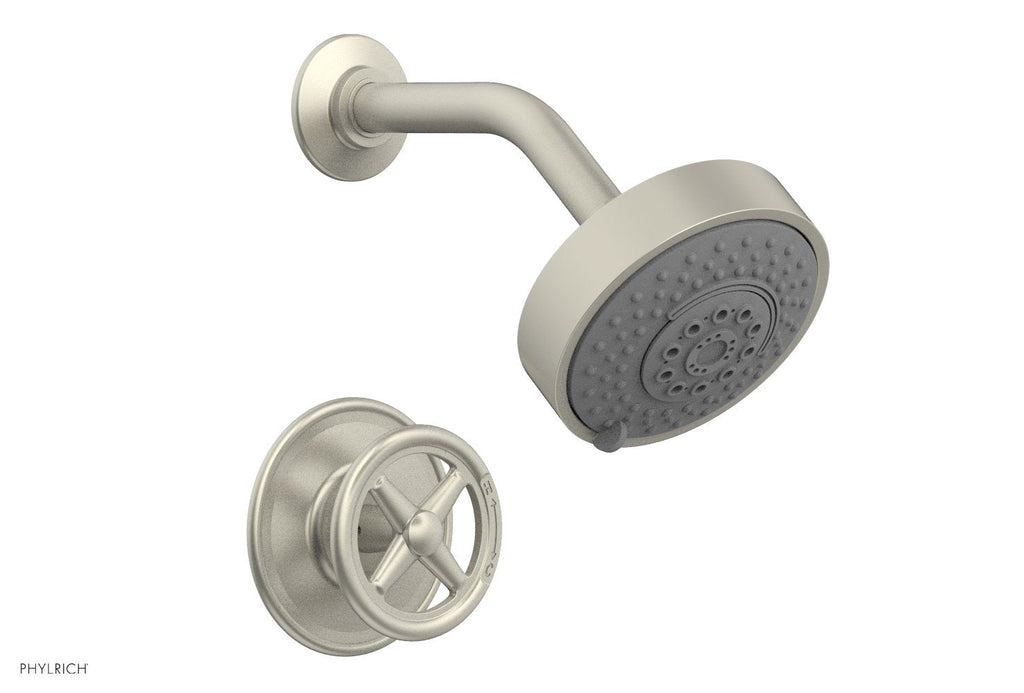 WORKS Pressure Balance Shower Set   Cross Handle by Phylrich - Polished Brass Uncoated