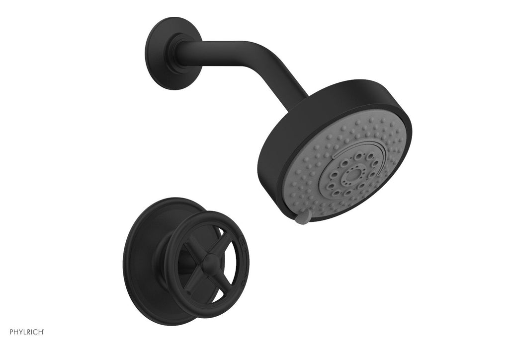 WORKS Pressure Balance Shower Set   Cross Handle by Phylrich - Polished Brass